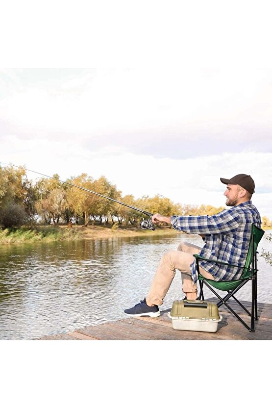 TAŞINABİLİR KATLANABİLİR BARDAKLIKLI KAMP PLAJ SANDALYESİ (K246)