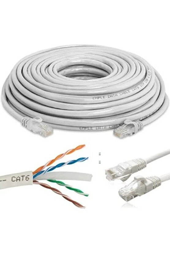 (30 Metre) Cat6 Internet Kablosu Uçları Takılı Hazır Jacklı Ürün Cat6 Ethernet Cable 30 Mt