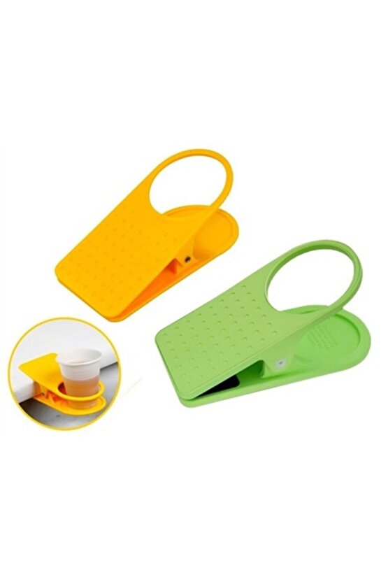 Buffer® Kıskaç Mandallı Masa Kenarı Bardak Tutucu Bardaklık Tutacağı