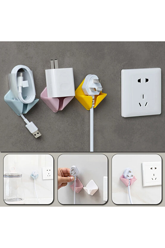 SİLİKON FİŞ VE KABLO TUTUCU - KENDİNDEN YAPIŞKANLI - İKİLİ SET (4825)