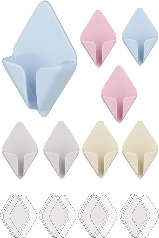 Silikon Fiş ve Kablo Tutucu – Kendinden Yapışkanlı, İkili Set, Çok Amaçlı, Üçgen Tasarım Organizer