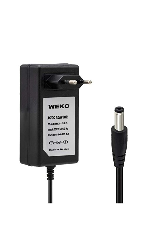 Weko 14.4 Volt - 1 Amper 5.5*2.5 Uçlu Plastik Işıklı Kasa Priz Tip