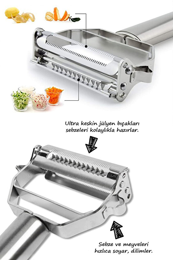 SN-26033 2 İn 1 Sebze-Meyve Kabuk Soyucu Çok Renkli CN