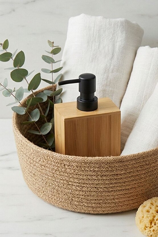Bambu Siyah Kapaklı Basmalı Sabunluk