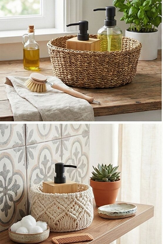 Bambu Siyah Kapaklı Basmalı Sabunluk