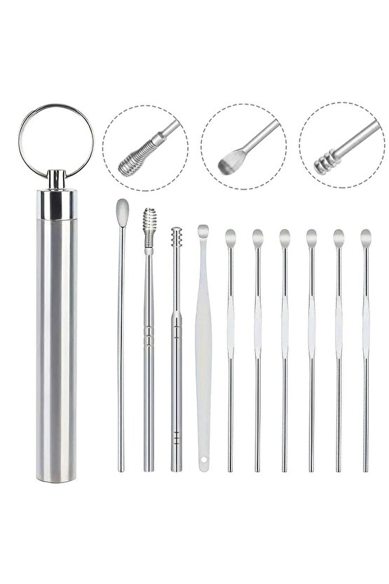 SN-27132 Paslanmaz Çelik 10lu Kulak Temizleme Seti