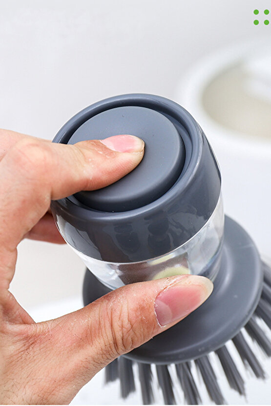 Deterjan Hazneli Kolay Bulaşık Yıkama Temizleme Fırçası Bulaşık Sünger ve Fırçası 80 ml Hazneli