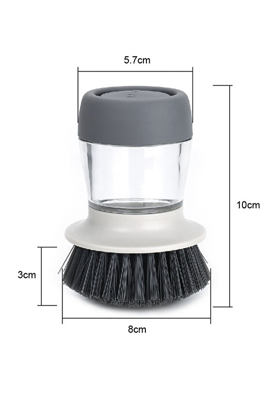 Deterjan Hazneli Kolay Bulaşık Yıkama Temizleme Fırçası Bulaşık Sünger ve Fırçası 80 ml Hazneli