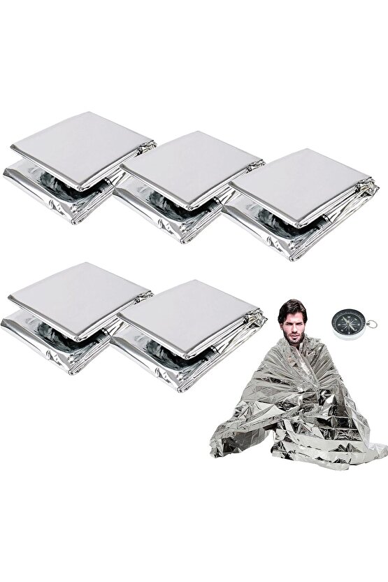 MYFLON 5 adet Acil Durum Battaniyesi, Dayanıklı Kamp Ekipmanları, Kamp Aksesuarları, Açık Hava S...