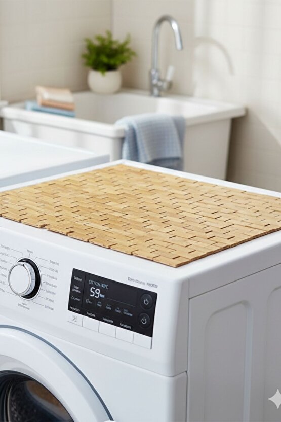 42 x 62Cm Kaydırmaz Çok Amaçlı Bambu Paspas - Duş Kapı Önü Makine Üzeri Koruyucu Çok Amaçlı Kullanım