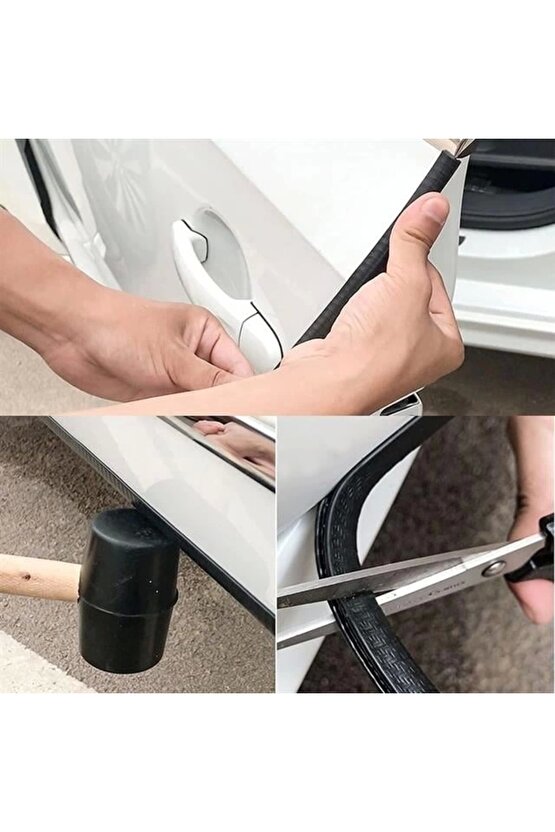 PM-26301 U Tip Araç Kapı Çarpma Çizik Engelleyici Koruyucu 5 Metre Şerit Siyah