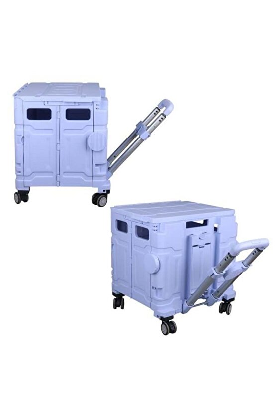 Sunup Sn-26967 Katlanabilir Market Pazar Kamp Tekerlekli Alışveriş Arabası 60kg Kapasiteli