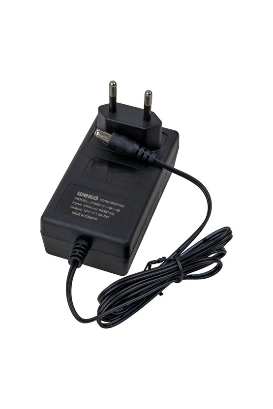 DENEY1 12 volt - 1.5 amper 5.5*2.5 uçlu yerli üretim plastik kasa priz tipi adaptör