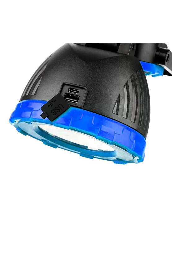 PM-8033B 6 Modlu EL Feneri Ve Işıldak Acil Durum Lambası 25 Cob Ledli Solar Şarjlı