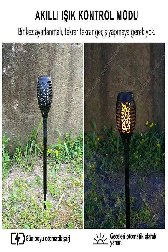 Ld-7002 Paslanmaz Çelik Güneş Enerjili Titreyen Meşale Işığı