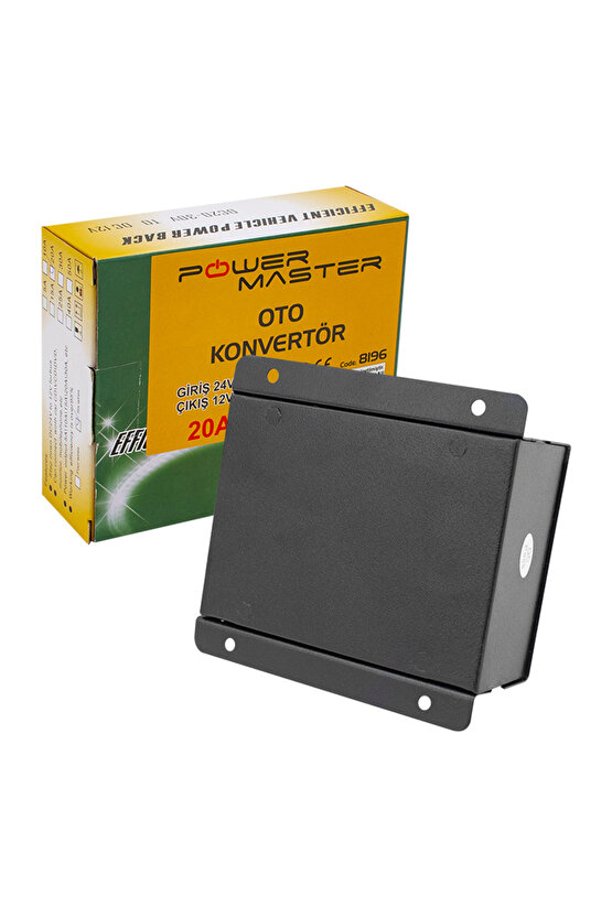 POWERMASTER PM-8196 24V DC  12V DC 20 AMPER OTO KONVERTÖR