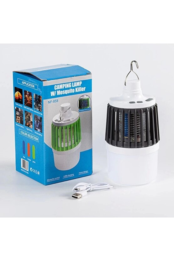 MX-858 USBLİ SİNEK ÖLDÜRÜCÜ ÖZELLİKLİ 3 MODLU KAMP FENERİ (4462)