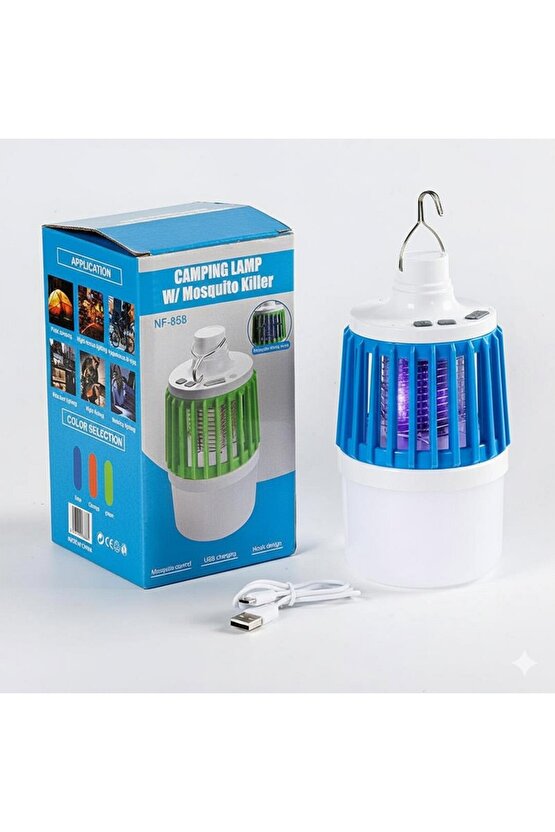 MX-858 USBli Sinek Öldürücü Özellikli 3 Modlu Şarjlı Kamp Feneri