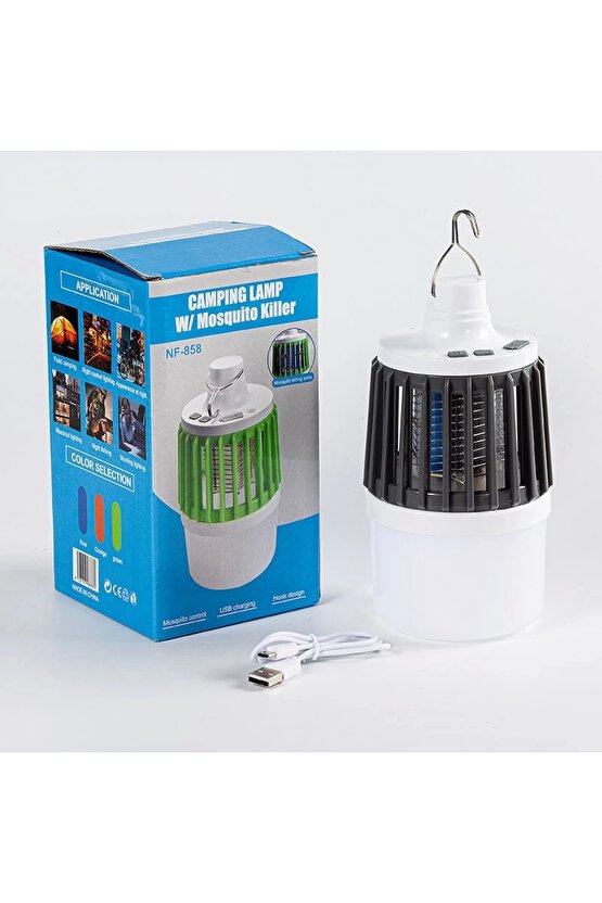 Mx-858 Usbli Sinek Öldürücü Özellikli 3 Modlu Kamp Feneri