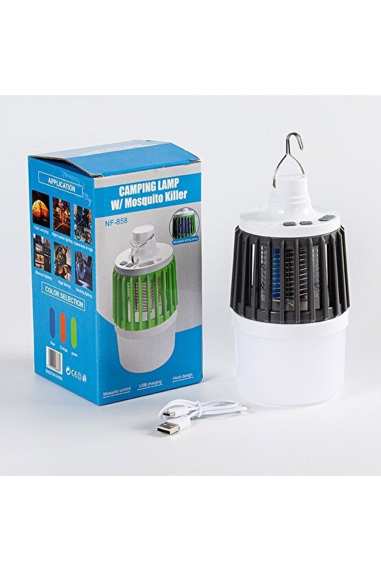 Mx-858 Usbli Sinek Öldürücü Özellikli 3 Modlu Kamp Feneri