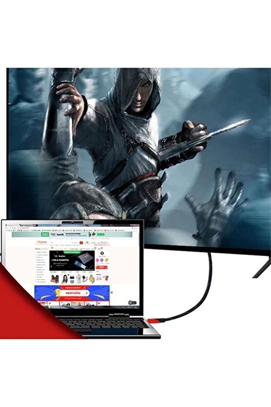 5 Metre Hdmı Kablosuu Hdtv Bilgisayar Uydu Görüntü Ses Full Hd Sargılı Görüntü Aktarm (92)