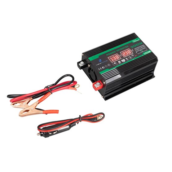 DİJİTAL EKRAN 12 VOLT 300 WATT MODIFIED SINUS POWER INVERTER TED300W (4178)