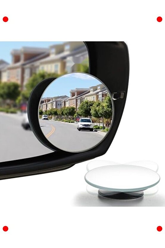 Kör Nokta Aynası, 2 inç Yuvarlak HD Cam Çerçevesiz Dışbükey Aynası, Geniş Açılı Ayarlanabilir Çubuk