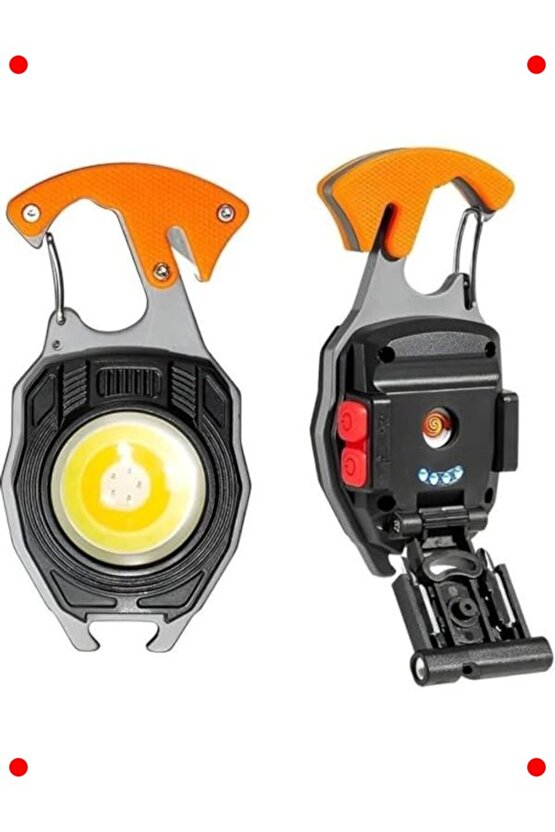 USB Şarjlı 7 Modlu Çok Fonksiyonlu El Feneri