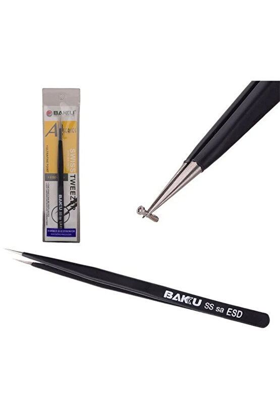 Bk-a8-ss-sa-esd Ince Uzun Uç Siyah Cımbız