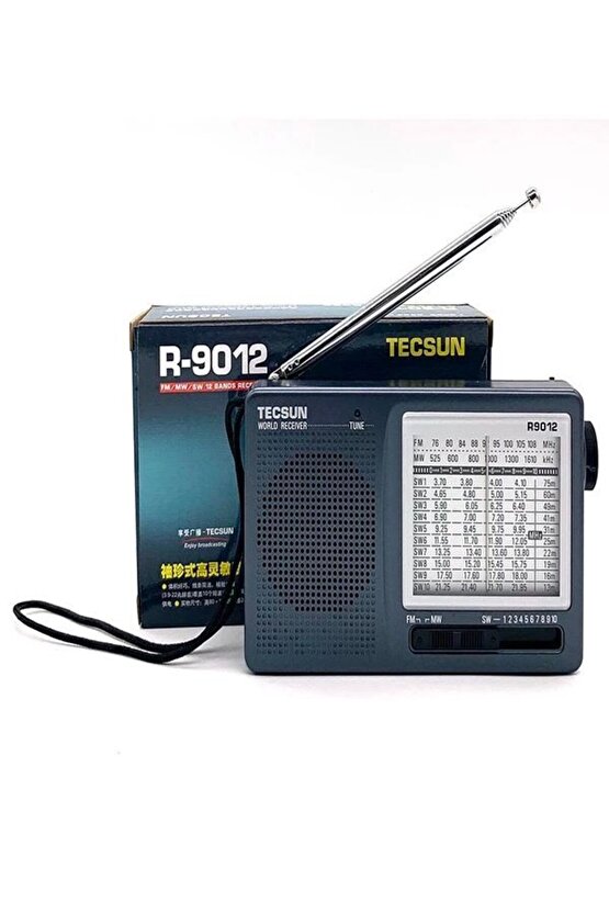 TECSUN R-9012 Taşınabilir Analog Radyo Kısa Dalga FM Stereo Alıcı 12 Bantlı Dünya Radyosu