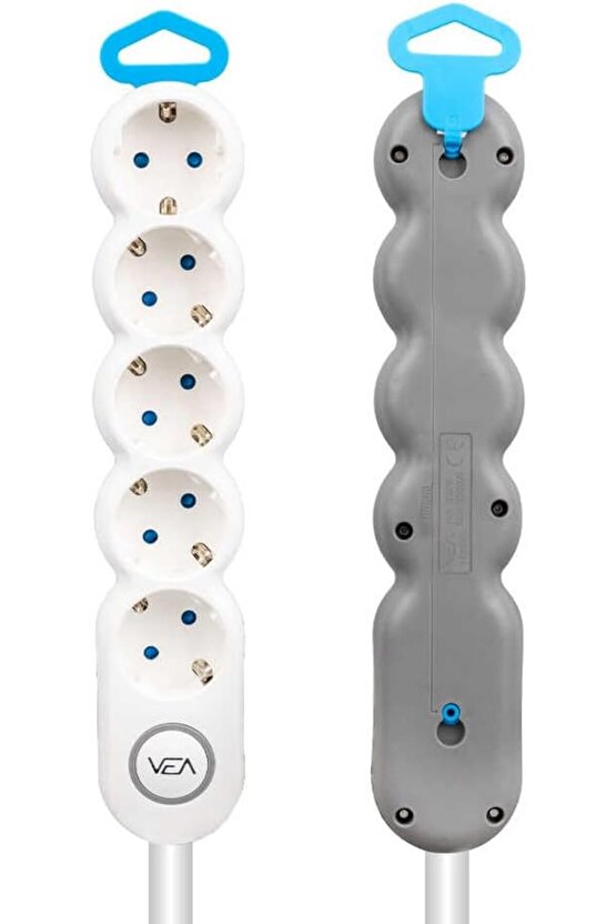 polysurge VEA VE-2S5S 5Lİ KABLOLU ANAHTARLI 2 METRE GRUP PRİZ polyspark 1184728