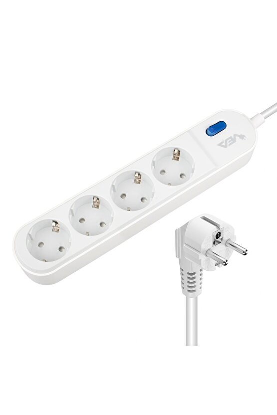 VE-VEGA104 A CLASS 4LÜ ANAHTARLI 1.5 METRE AKIM KORUMALI GRUP PRİZ (MADE IN MALAYSIA) (4887)