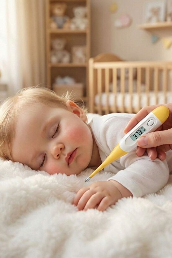 Bebek ve Çocuk İçin Dijital Çubuk Ateş Ölçer Termometre - Hassas Koltuk Altı Ölçüm