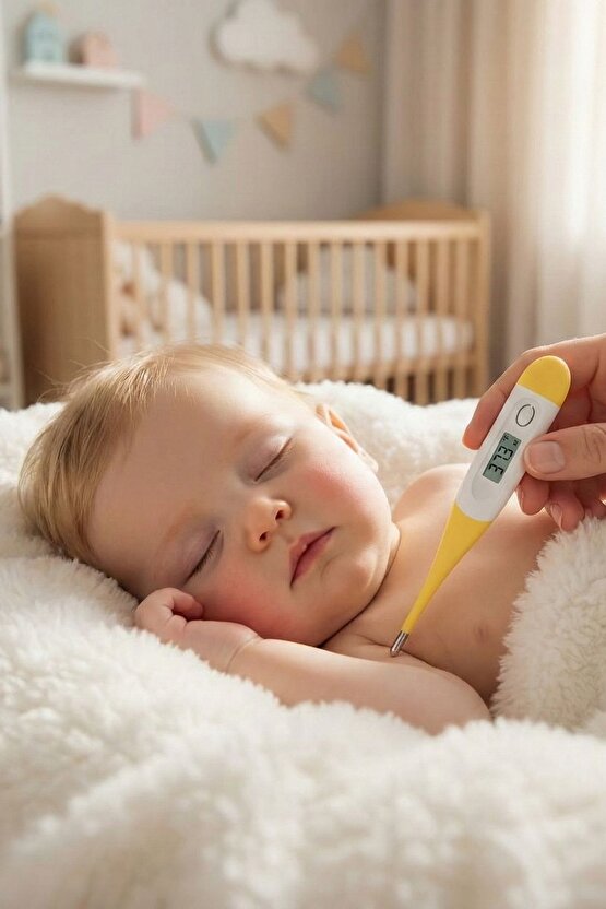 Bebek ve Çocuk İçin Dijital Çubuk Ateş Ölçer Termometre - Hassas Koltuk Altı Ölçüm