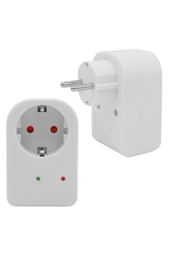 PM-18521 Durum Ledli Akım Korumalı Tekli Priz 16 Amper - 3500 Watt Tekli Beyaz