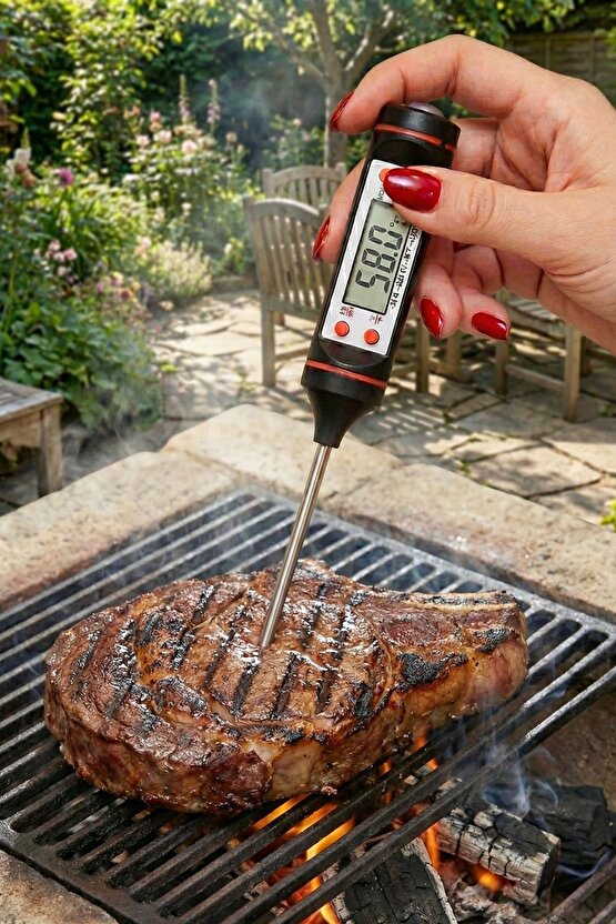 Gıda Termometresi Mutfak Yoğurt Mama Et Tavuk Balık İçin Hassas Ölçüm Sıcaklık Ölçer