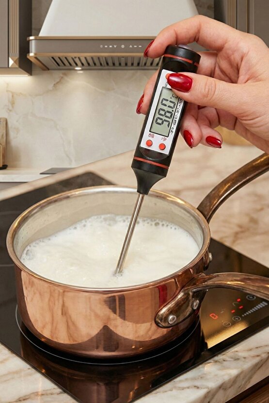 Gıda Termometresi Mutfak Yoğurt Mama Et Tavuk Balık İçin Hassas Ölçüm Sıcaklık Ölçer