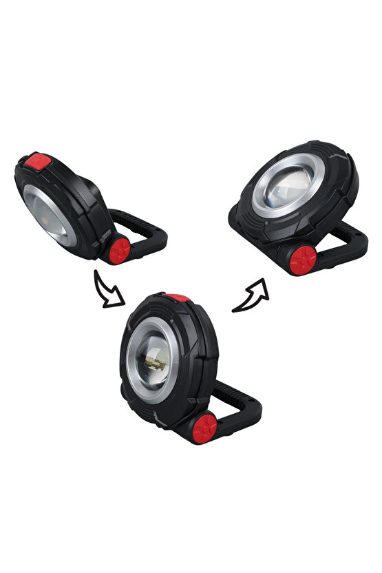 3W COB LEDLİ MIKNATISLI TEK MODLU FENER AAA PİLLE ÇALIŞIR 85X82X38MM (4814)