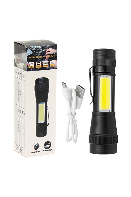 PM-14622 METAL SU GEÇİRMEZ 3400 LÜMEN POWER LEDLİ ŞARJLI EL FENERİ