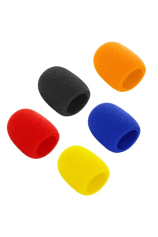 ZE-7130 5li Standart 5 Renk El Mikrofon Süngeri (Sarı-Turuncu-Kırmızı-Mavi-Siyah)