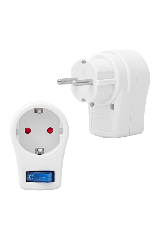 10 Amper - 2510 Watt Tekli Beyaz Anahtarlı Akım Korumalı Priz İnternet Satışı 100tl Alt