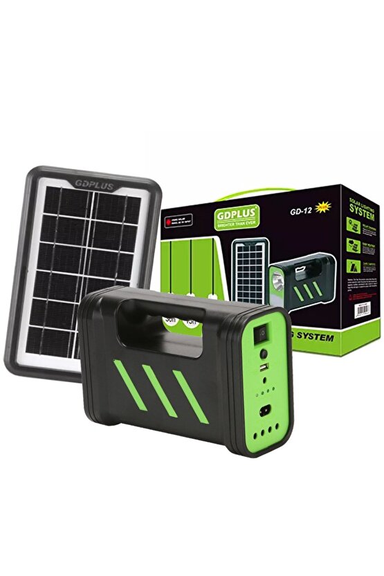 POWERMASTER GD-12 SOLAR PANELLİ 3 AMPULLÜ SET AKÜLÜ SOLAR IŞILDAK FENER