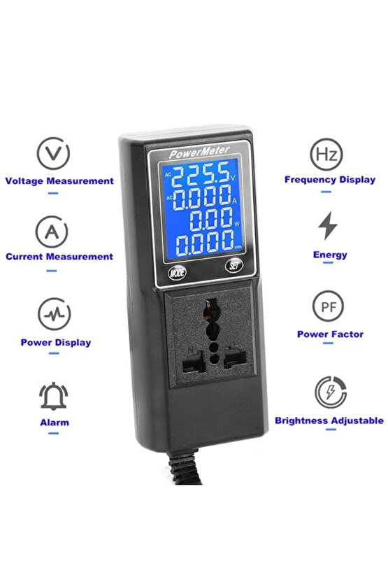 PM-26400 Volt Amper Watt HZ Güç Ölçer Dijital Ekranlı (Powermeter)
