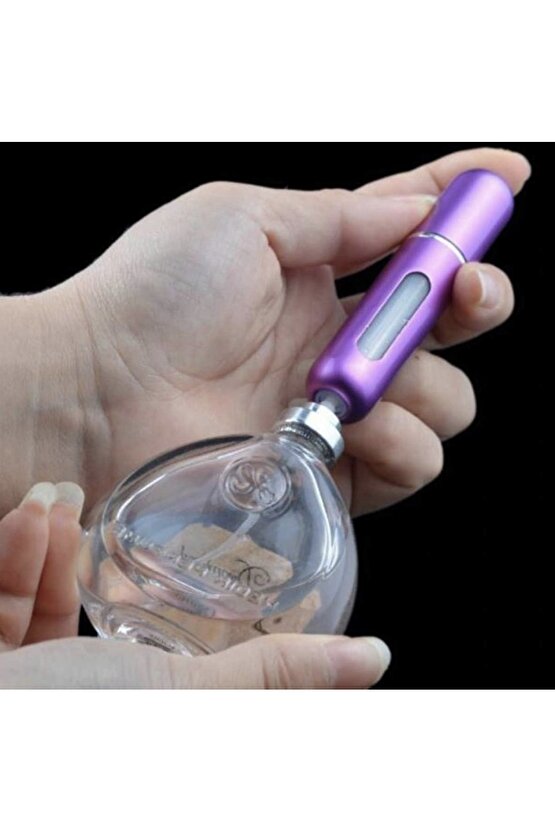 Doldurulabilir Mini Parfüm Şişesi Çanta İçi Mini Seyahat Yedek Cep Parfüm Şişesi 5 ml 1 Adet Gümüş