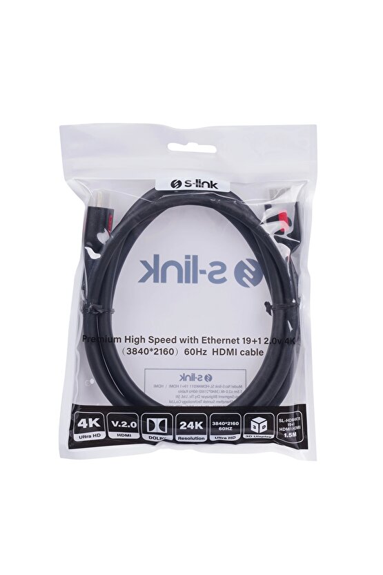 Sl-hdm4k011 19 1 Hdmı To Hdmı 1.5mt V2.0 4k (3840-2160) 60hz Kablo