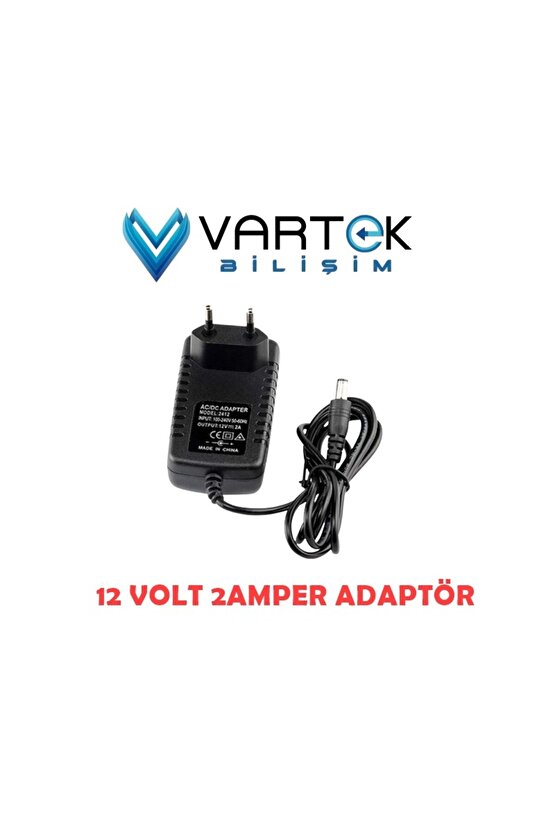 12 Volt - 2 Amper 5.5*2.5 Mm Uçlu Plastik Kasa Priz Tipi Adaptör