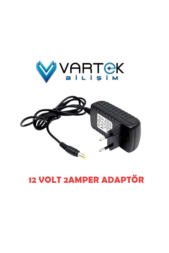 12 Volt - 2 Amper 5.5*2.5 Mm Uçlu Plastik Kasa Priz Tipi Adaptör