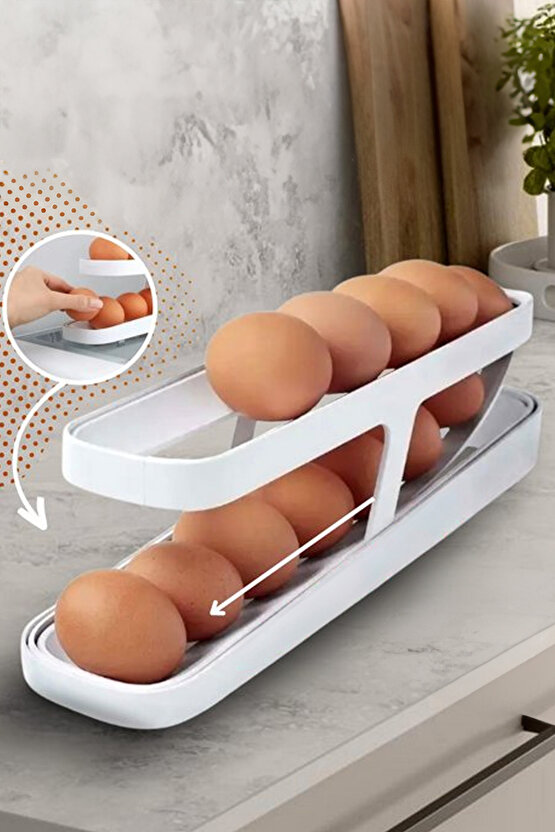 Buzdolabı Yumurta Organizeri, 14 Yumurta Kapasiteli Saklama Düzenleyici, Kullanışlı Organizer Kabı