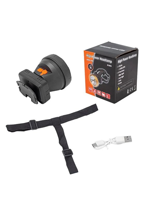 MX-81003 2 Watt Micro-USB Şarjlı 1200mAh 3 Modlu Kafa Lambası Feneri