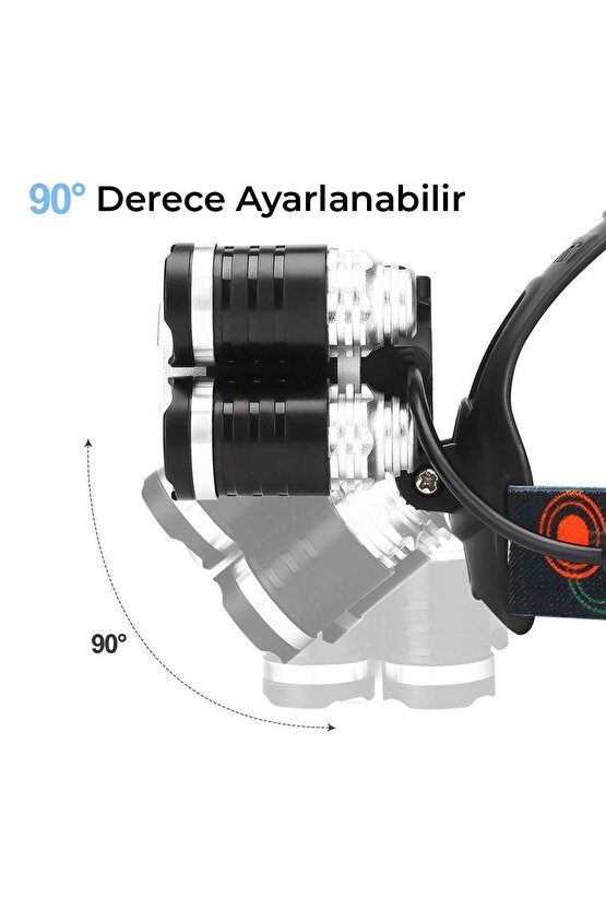 MX-501 5 Power Ledli Su Geçirmez 18650 Şarj Edilebilir Kafa Feneri